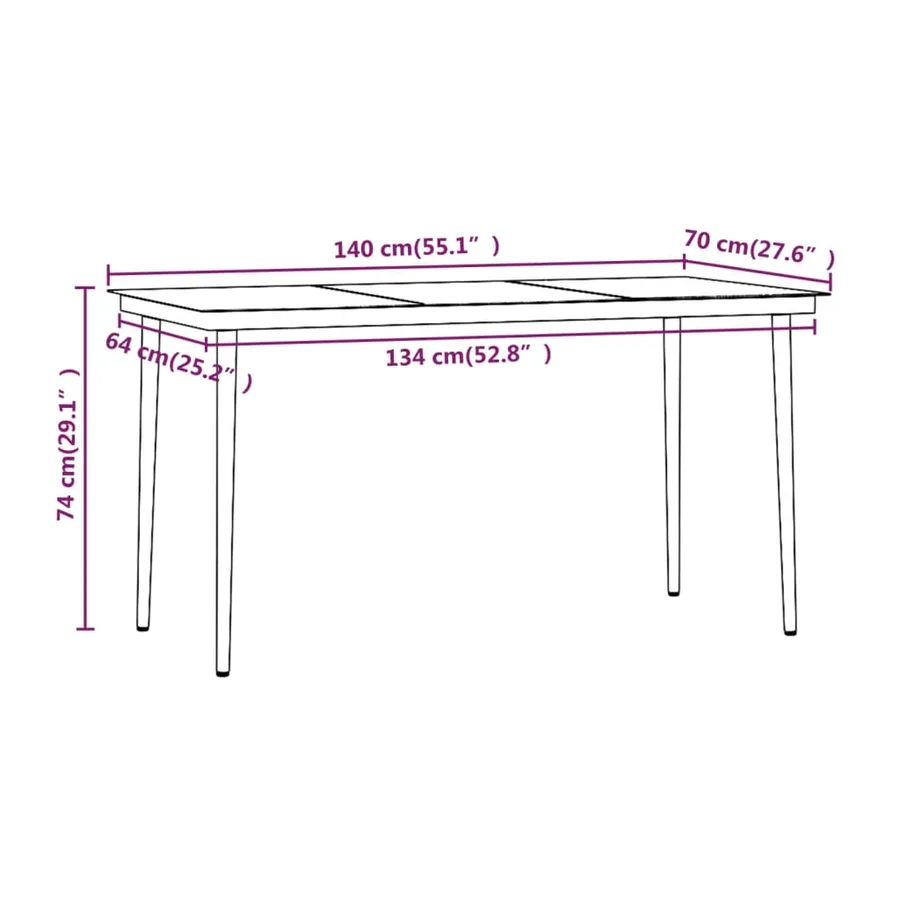 Ensemble à manger de jardin coussins 7 pcs Beige/noir - 8