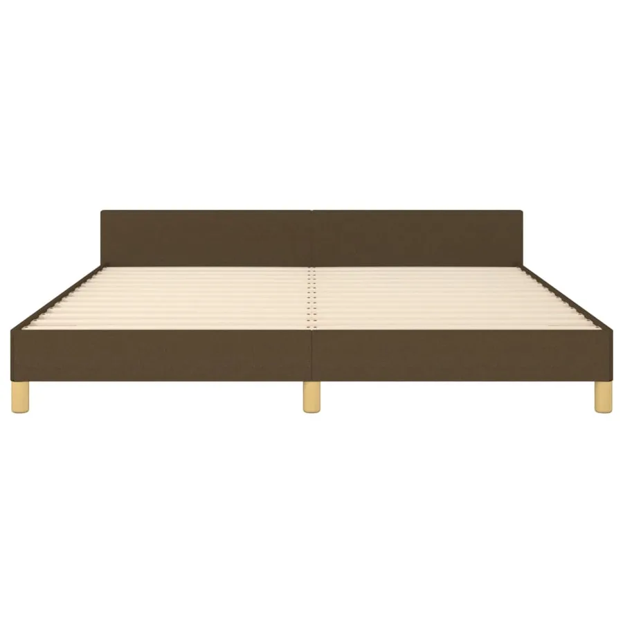 Cadre de lit sans matelas marron foncé 160x200 cm tissu - 6
