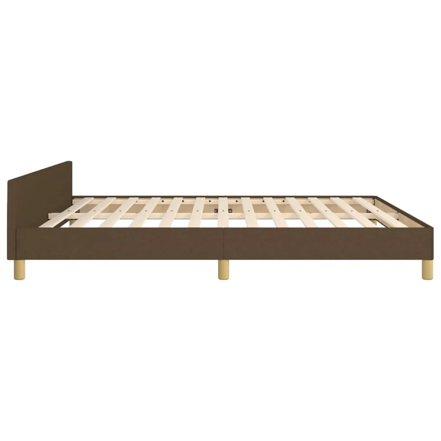 Cadre de lit sans matelas marron foncé 160x200 cm tissu - 7