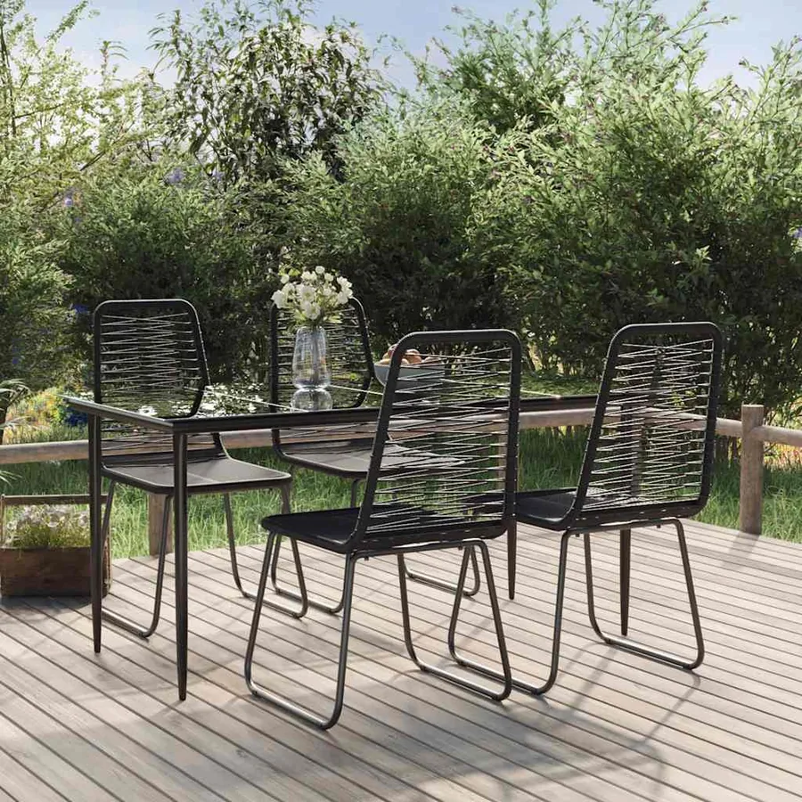 Ensemble à manger de jardin 5 pcs Noir