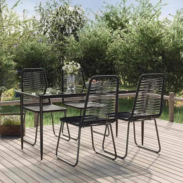 Ensemble à manger de jardin 5 pcs Noir