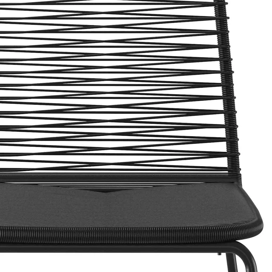 Ensemble à manger de jardin 5 pcs Noir - 6