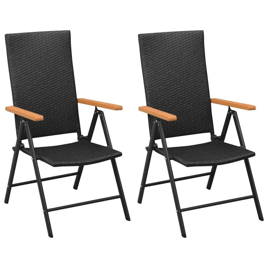 Ensemble à manger de jardin 3 pcs noir et marron - 3