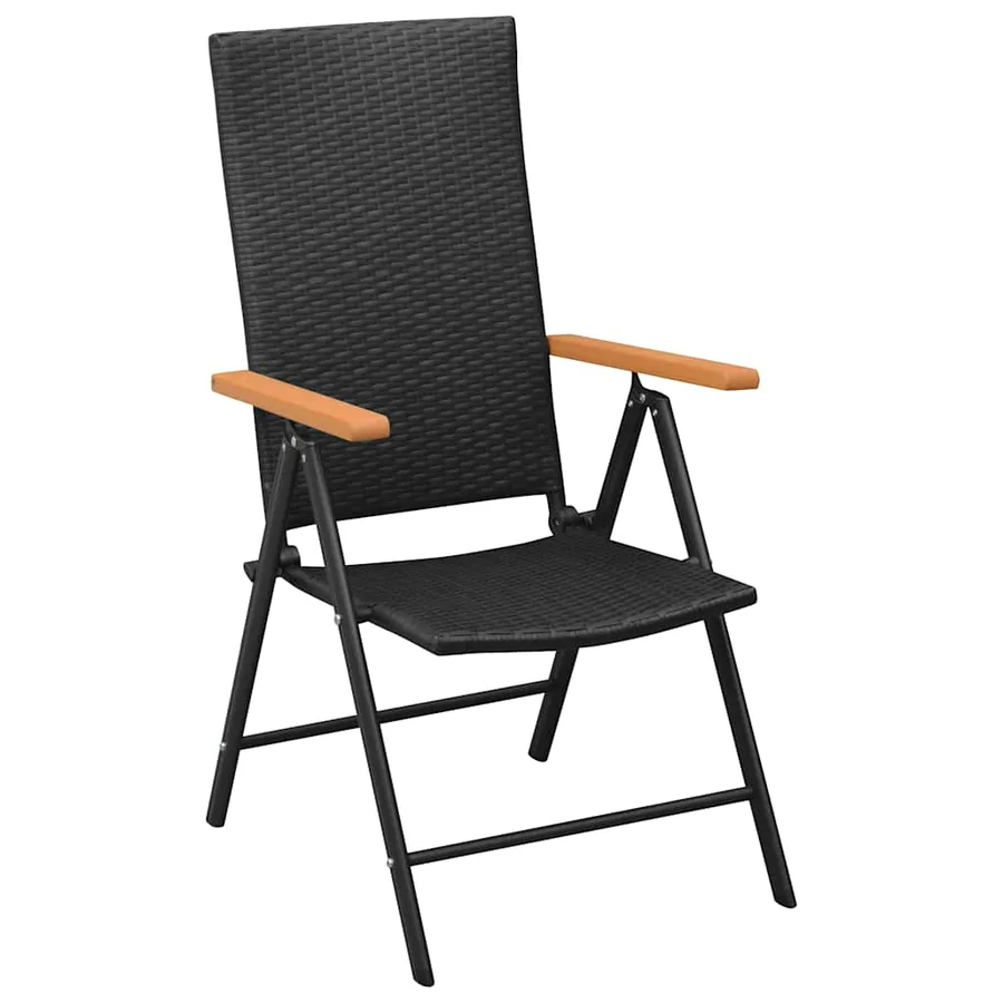 Ensemble à manger de jardin 3 pcs noir et marron - 4