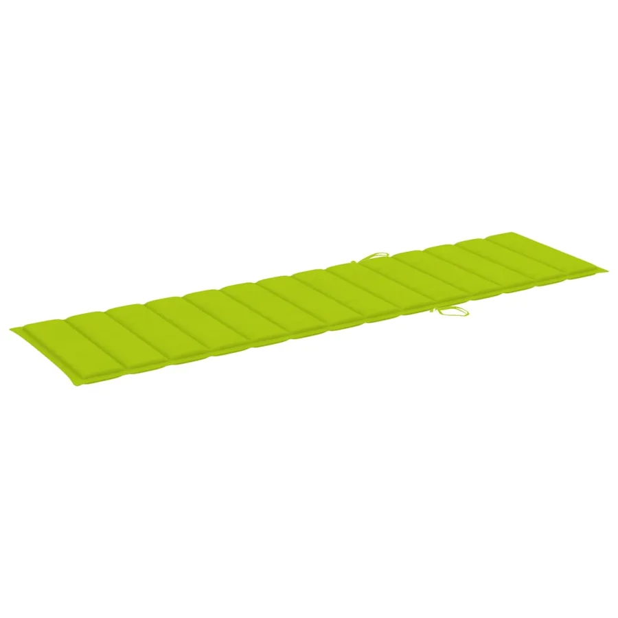 Chaise longue avec coussin vert vif Bois de teck solide - 11