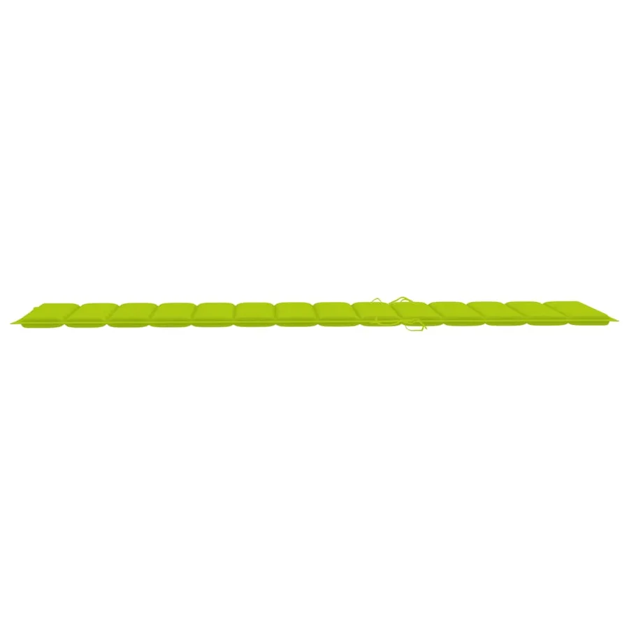 Chaise longue avec coussin vert vif Bois de teck solide - 13