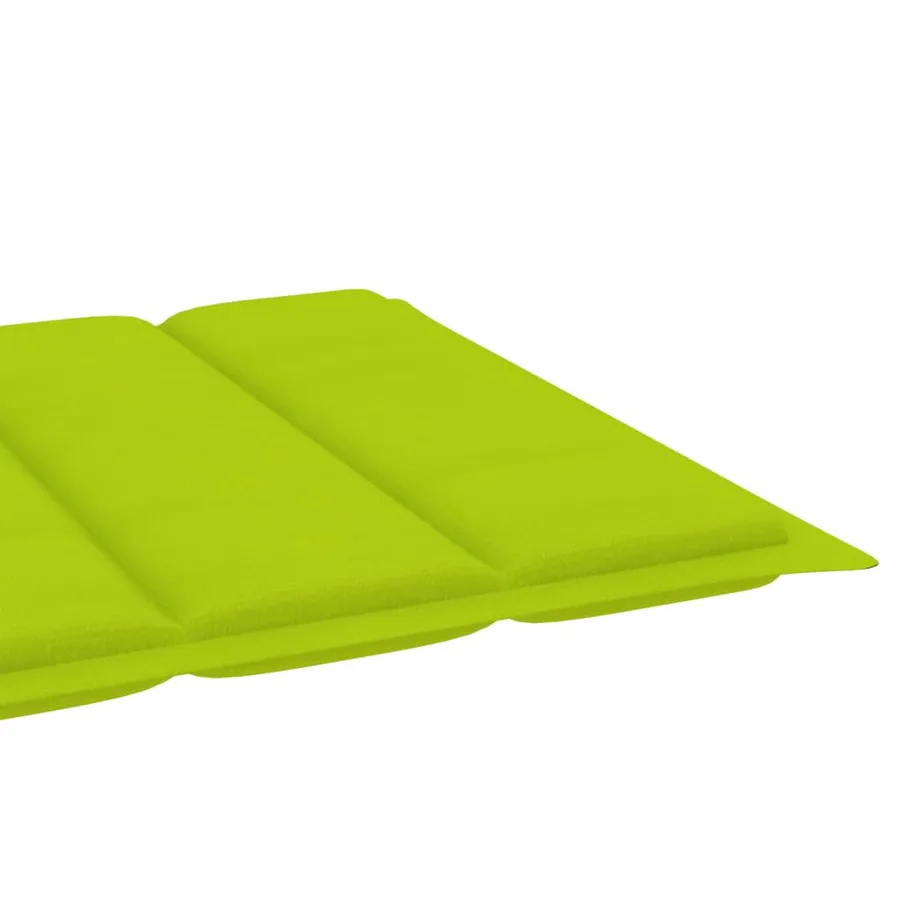 Chaise longue avec coussin vert vif Bois de teck solide - 14