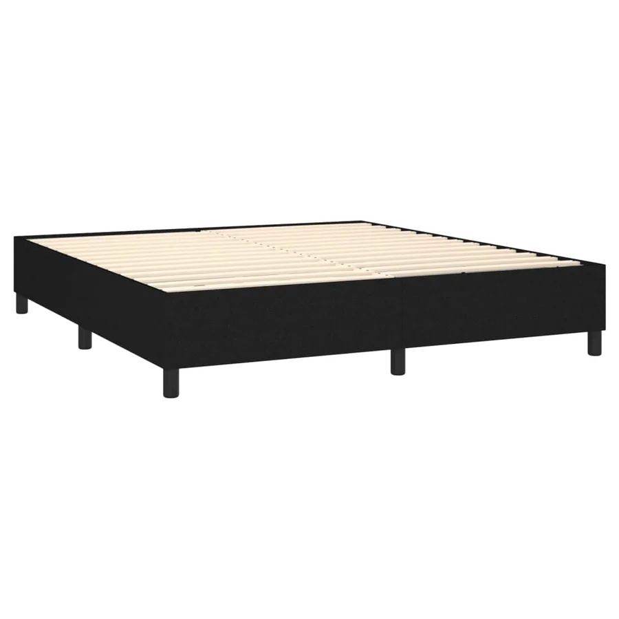 Sommier à lattes de lit avec matelas Noir 180x200 cm Tissu - 4