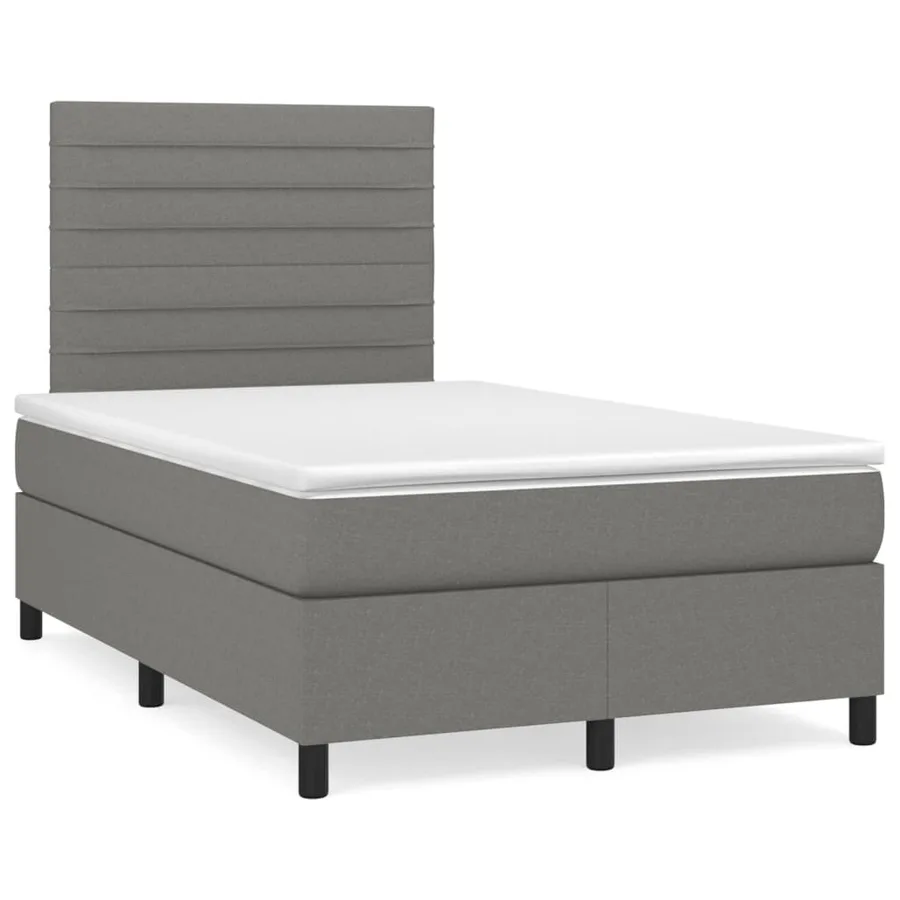 Sommier à lattes de lit avec matelas Gris foncé 120x200cm Tissu - 2