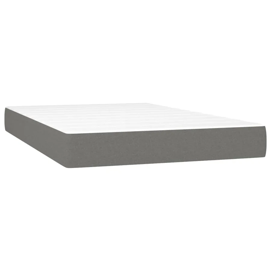Sommier à lattes de lit avec matelas Gris foncé 120x200cm Tissu - 5