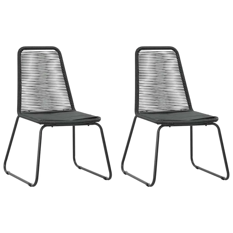 Ensemble à manger de jardin 3 pcs PVC résine tressée noir - 4