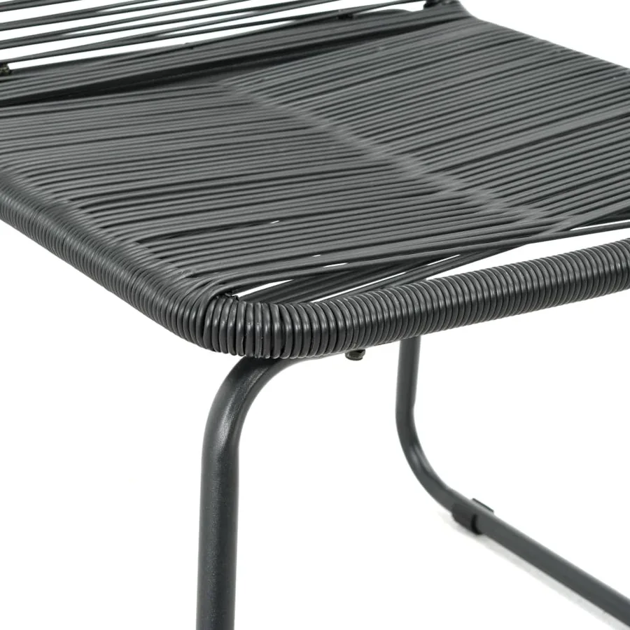 Ensemble à manger de jardin 3 pcs PVC résine tressée noir - 6