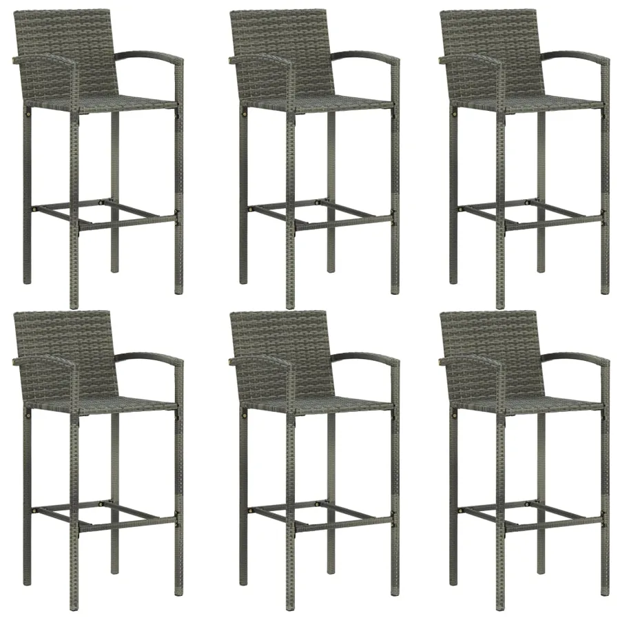 Ensemble de bar de jardin 7 pcs Gris - 7