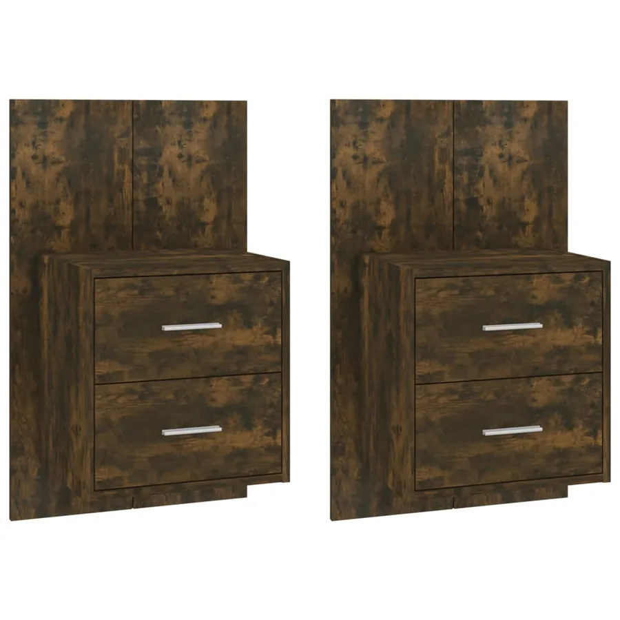 Tables de chevet murales 2 pcs Chêne fumé - 2