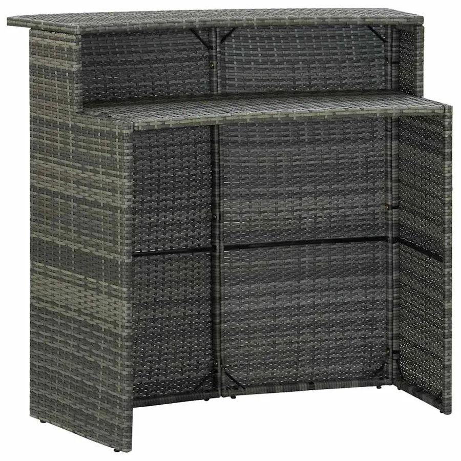 Ensemble de bar de jardin 3 pcs Gris - 5