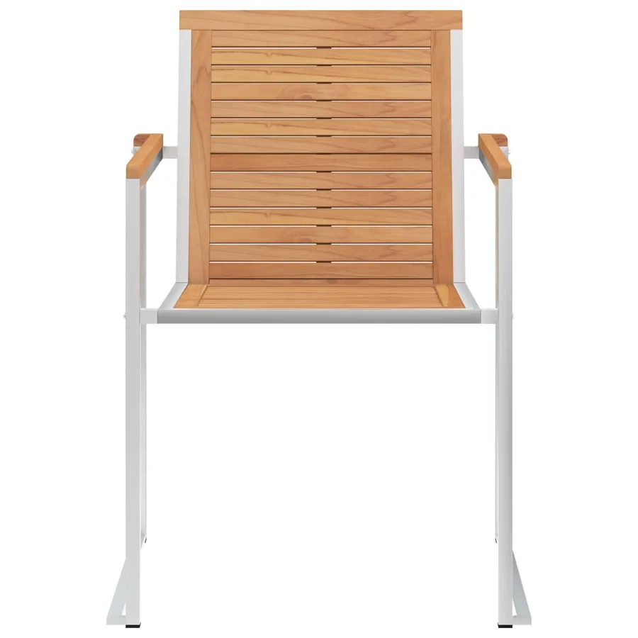 Chaises de jardin avec coussins lot de 2 Teck solide et acier - 5