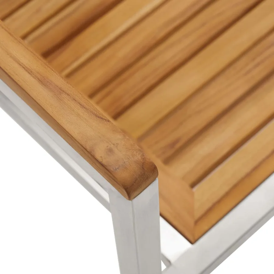Chaises de jardin avec coussins lot de 2 Teck solide et acier - 8