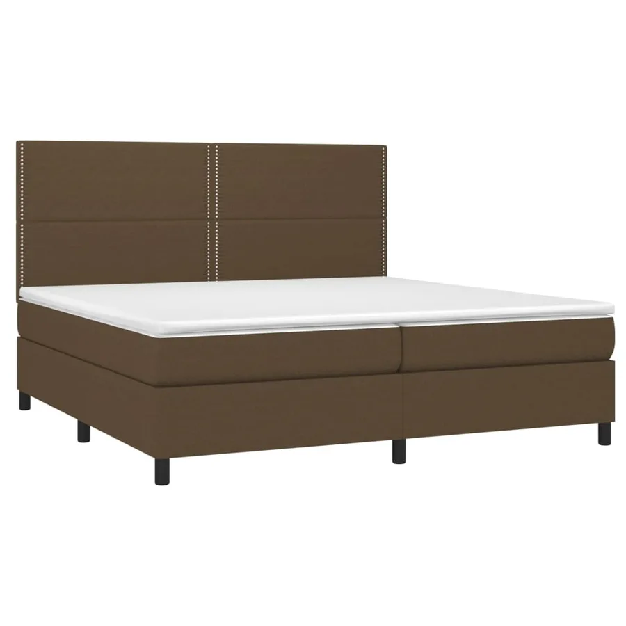 Sommier à lattes de lit matelas et LED Marron foncé 200x200 cm - 3