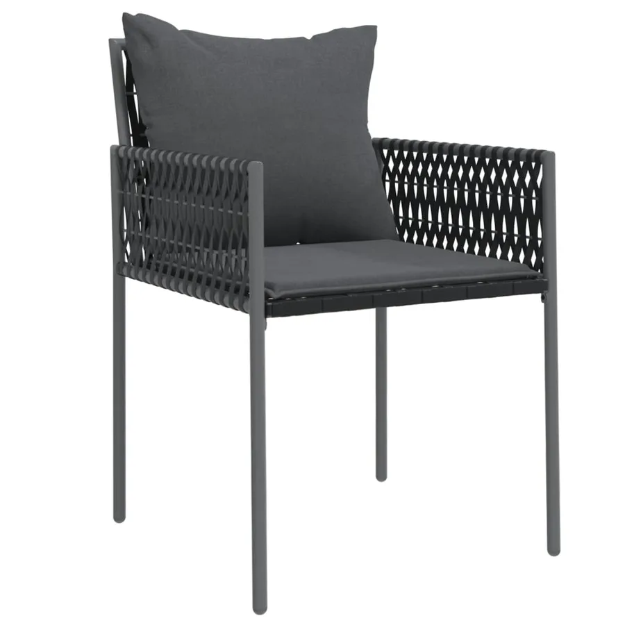 Ensemble à manger de jardin 5 pcs coussins résine tressée acier - 5