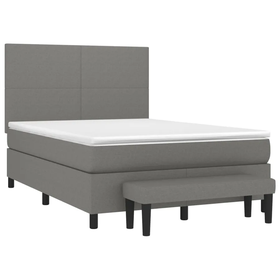 Sommier à lattes de lit avec matelas Gris foncé 140x200cm Tissu - 3