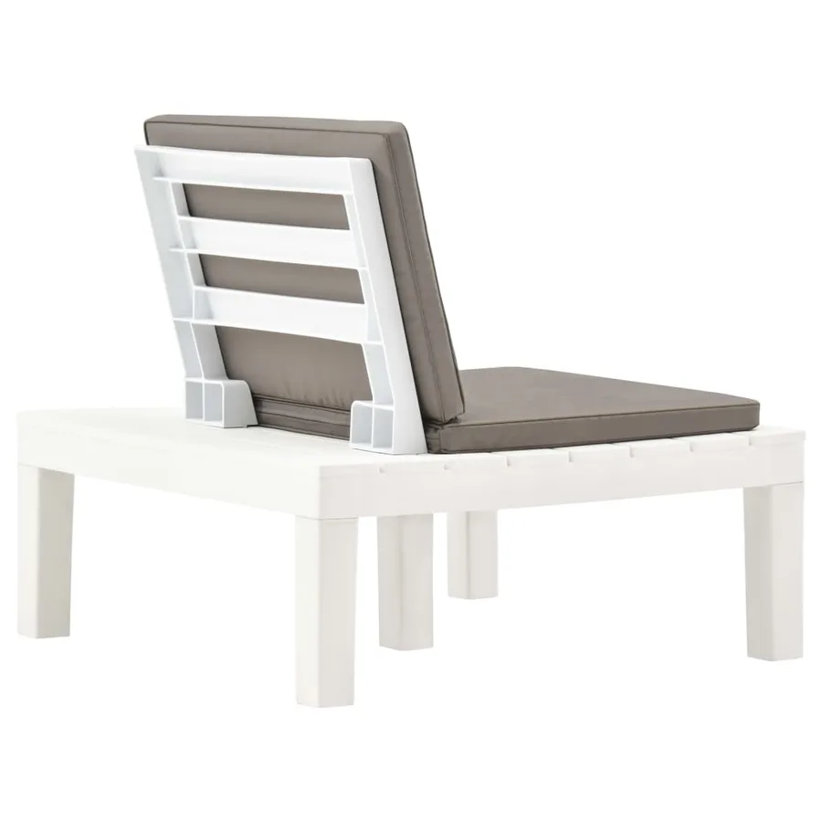 Chaises de salon de jardin et coussins lot de 2 Plastique Blanc - 5
