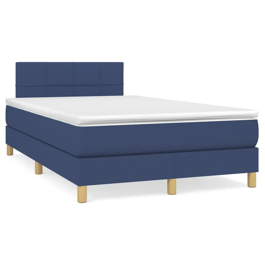 Sommier à lattes de lit avec matelas Bleu 120x200 cm Tissu - 2