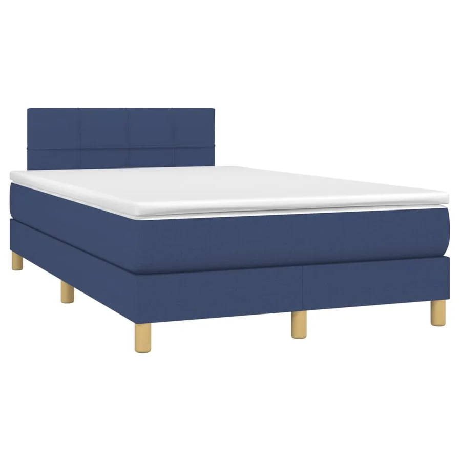 Sommier à lattes de lit avec matelas Bleu 120x200 cm Tissu - 3