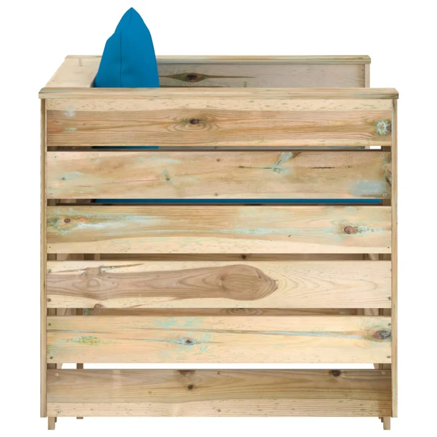 Salon de jardin 2 pcs avec coussins Bois imprégné de vert - 4