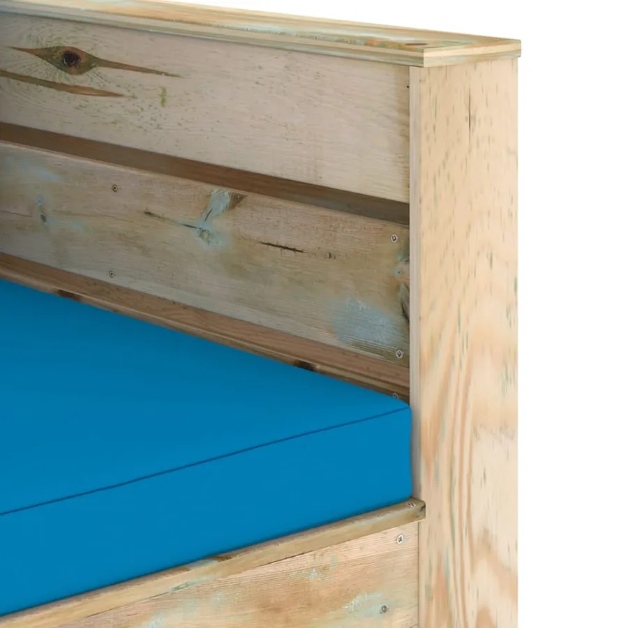 Salon de jardin 2 pcs avec coussins Bois imprégné de vert - 6