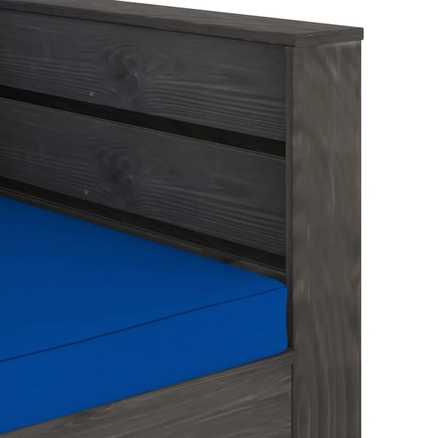 Salon de jardin 2 pcs avec coussins Bois imprégné de gris - 6