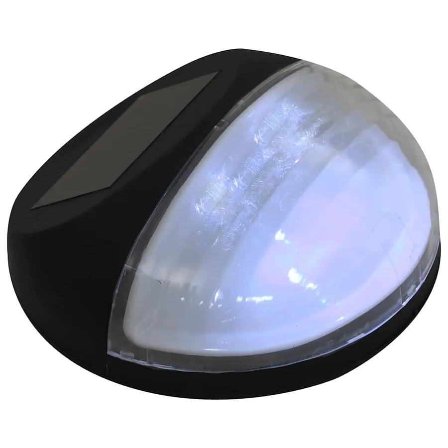 Lampes solaires murales à LED d'extérieur 24 pcs Rond Noir - 6