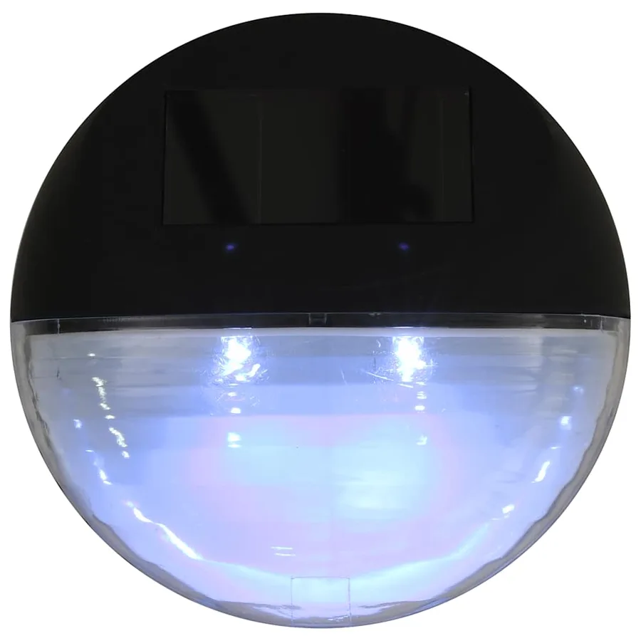 Lampes solaires murales à LED d'extérieur 24 pcs Rond Noir - 7