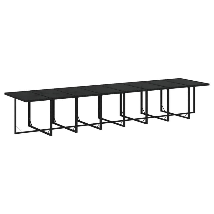 Ensemble à manger de jardin 17 pcs coussins noir résine tressée - 7