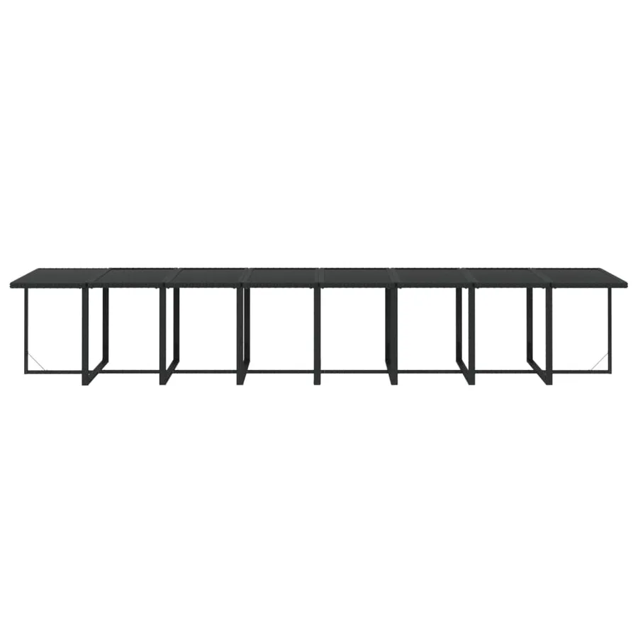 Ensemble à manger de jardin 17 pcs coussins noir résine tressée - 8