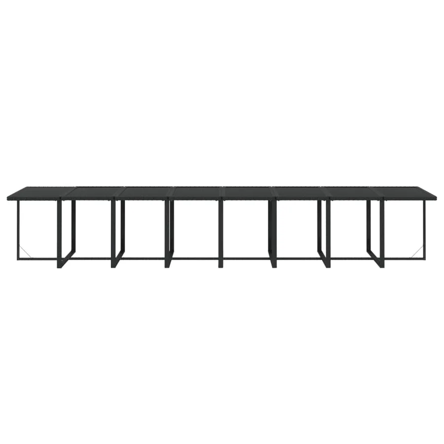 Ensemble à manger de jardin 21pcs coussins noir résine tressée - 8