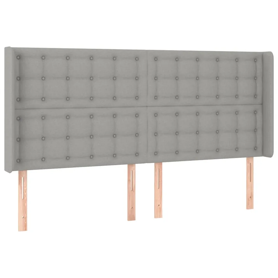 Tête de lit à LED Gris clair 163x16x118/128 cm Tissu - 3