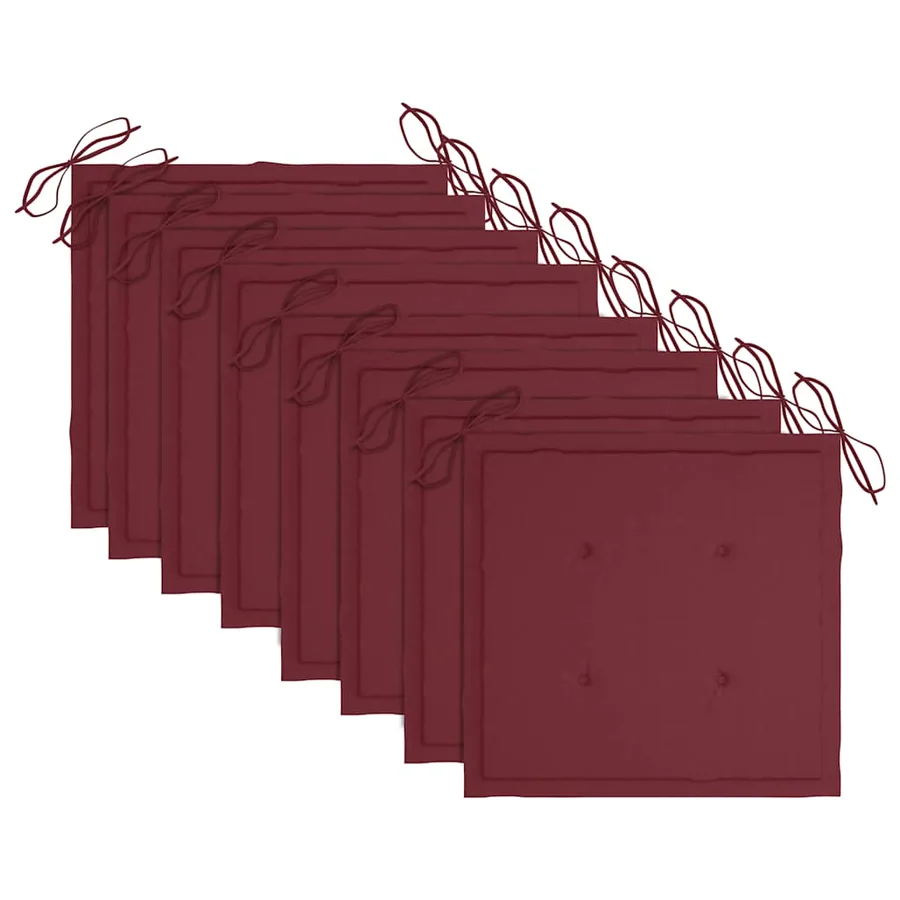 Chaises pliables de jardin avec coussins lot de 8 Teck solide - 7