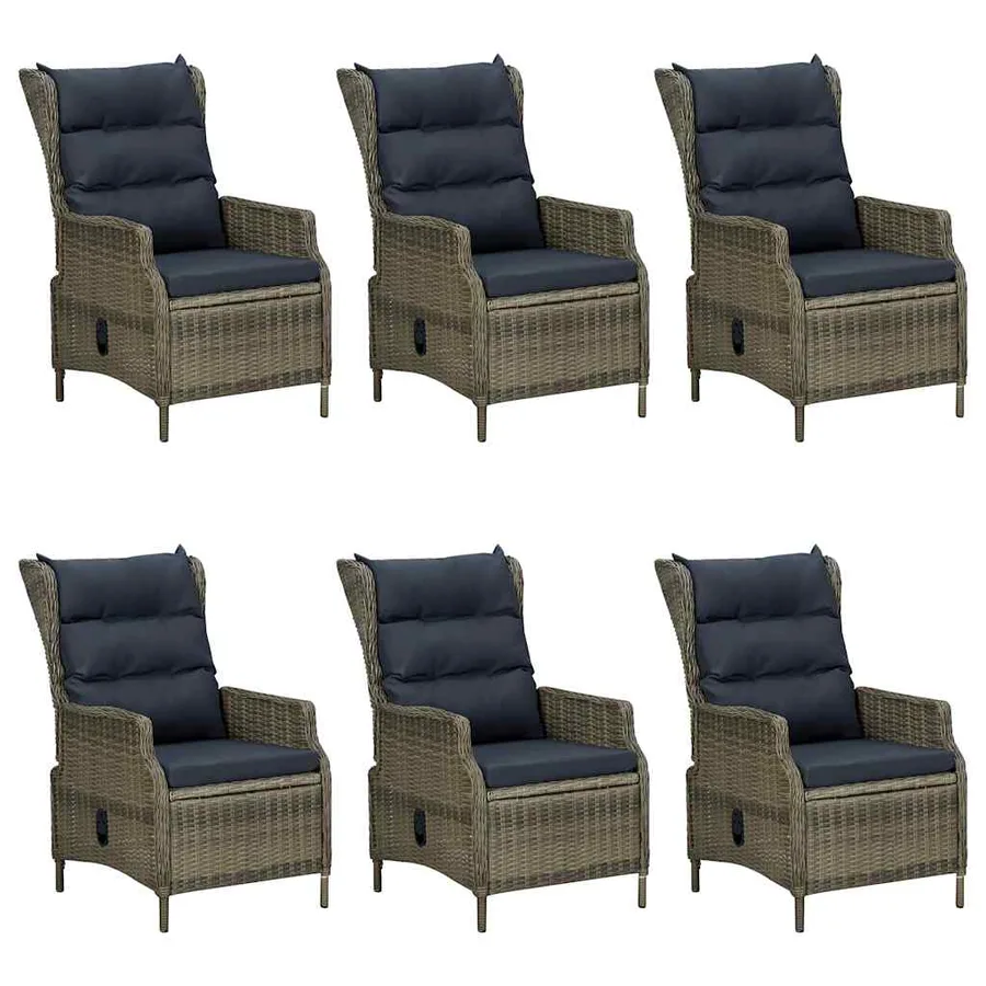 Ensemble à manger de jardin 7 pcs Marron - 2