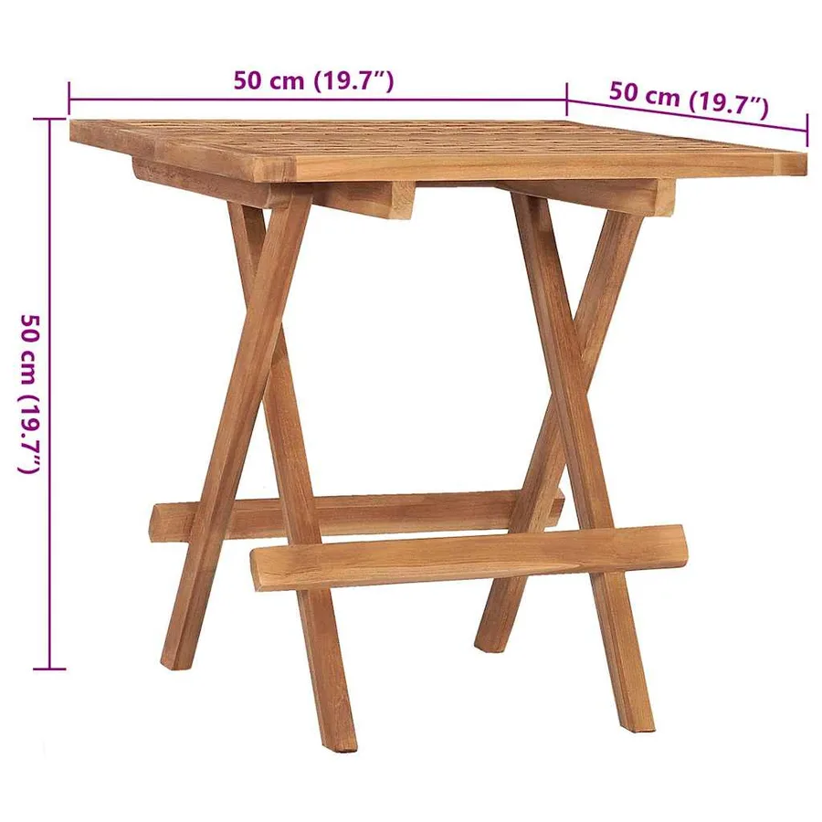 Ensemble à manger d'extérieur pliable avec coussin 3 pcs Teck - 12