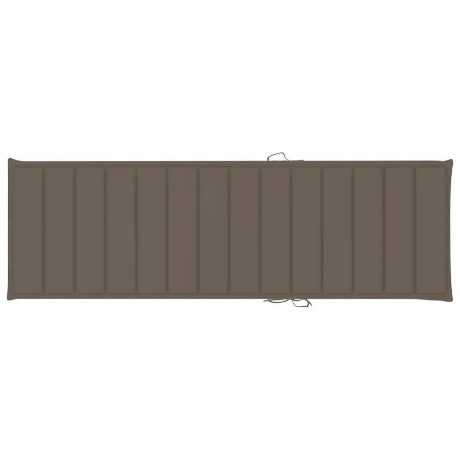 Chaise longue avec coussin taupe Bois de pin imprégné - 6