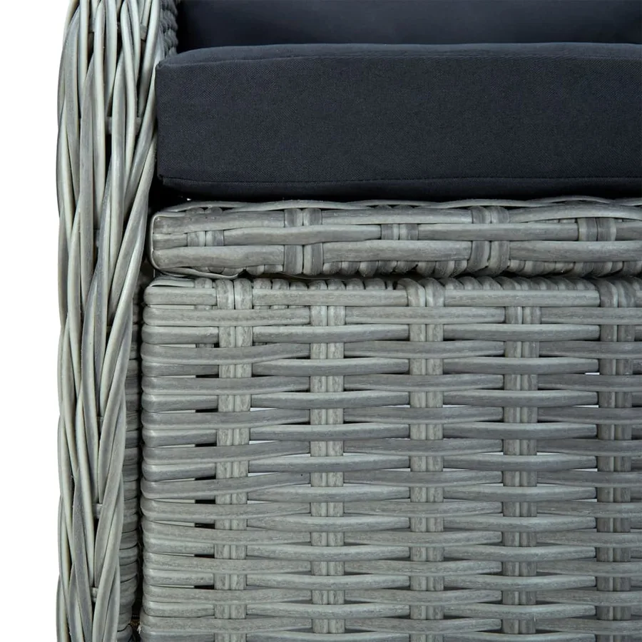 Ensemble à manger de jardin 5pcs Gris clair Résine tressée - 7