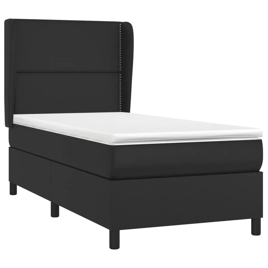 Sommier à lattes de lit avec matelas Noir 80x200cm Similicuir - 3