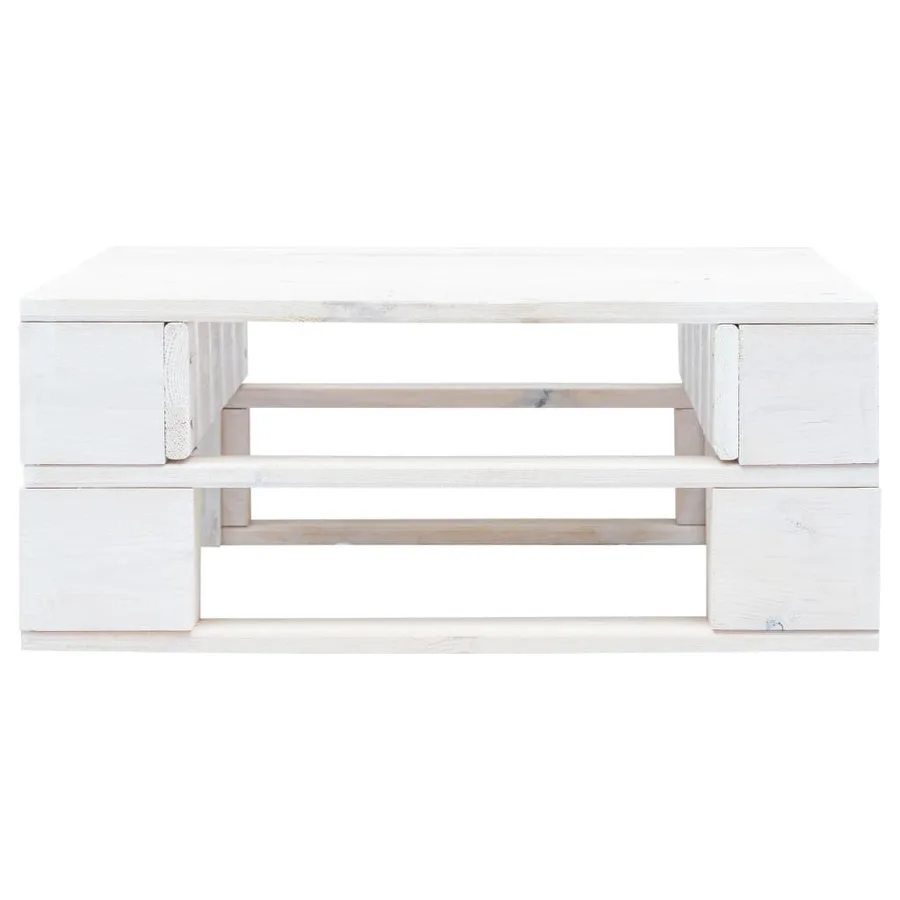 Pouf palette de jardin Bois de pin imprégné de blanc - 3
