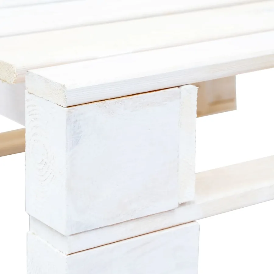Pouf palette de jardin Bois de pin imprégné de blanc - 5