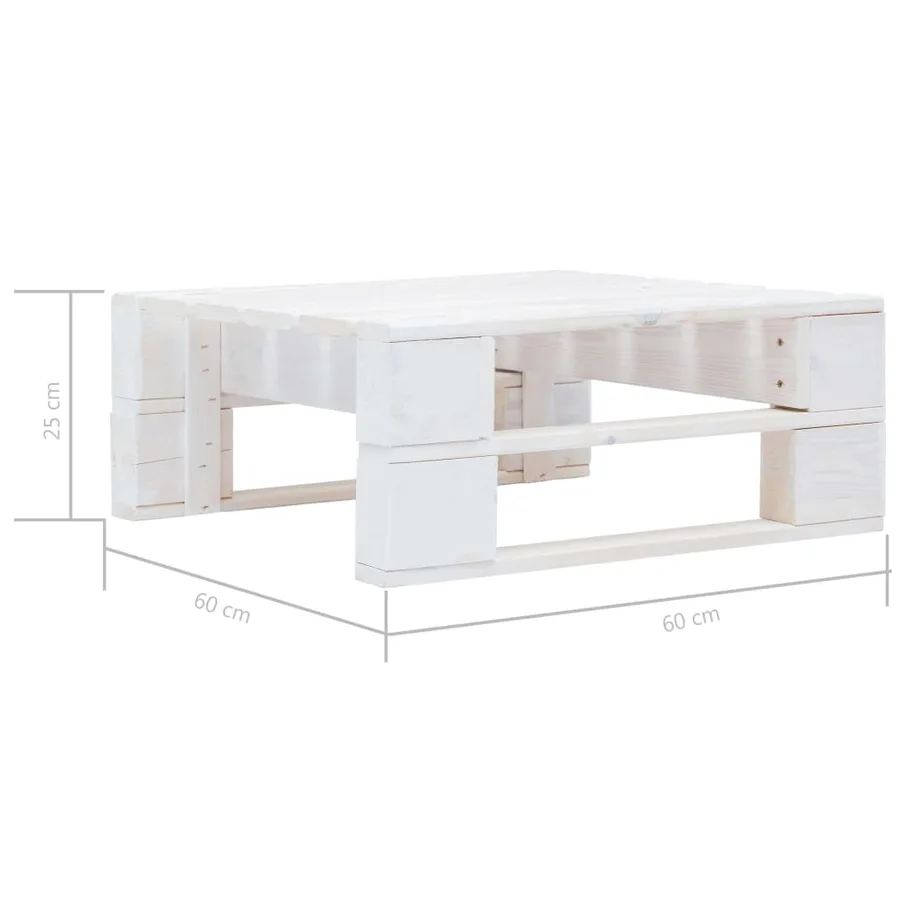 Pouf palette de jardin Bois de pin imprégné de blanc - 9
