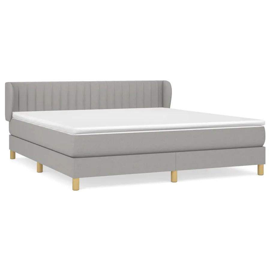 Sommier à lattes de lit avec matelas Gris clair 180x200cm Tissu - 2