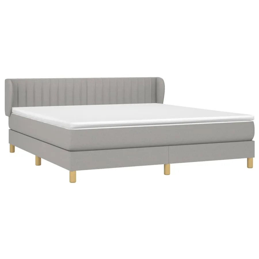 Sommier à lattes de lit avec matelas Gris clair 180x200cm Tissu - 3