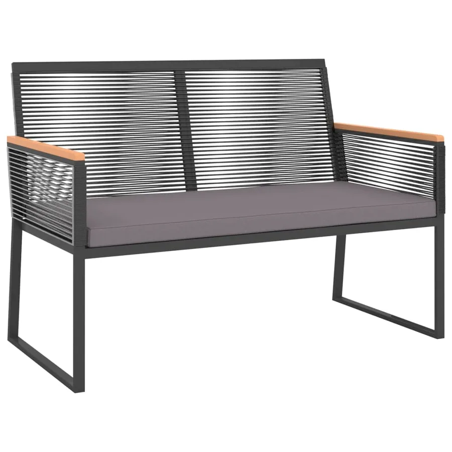 Salon de jardin 4 pcs avec coussins Noir Acier - 4