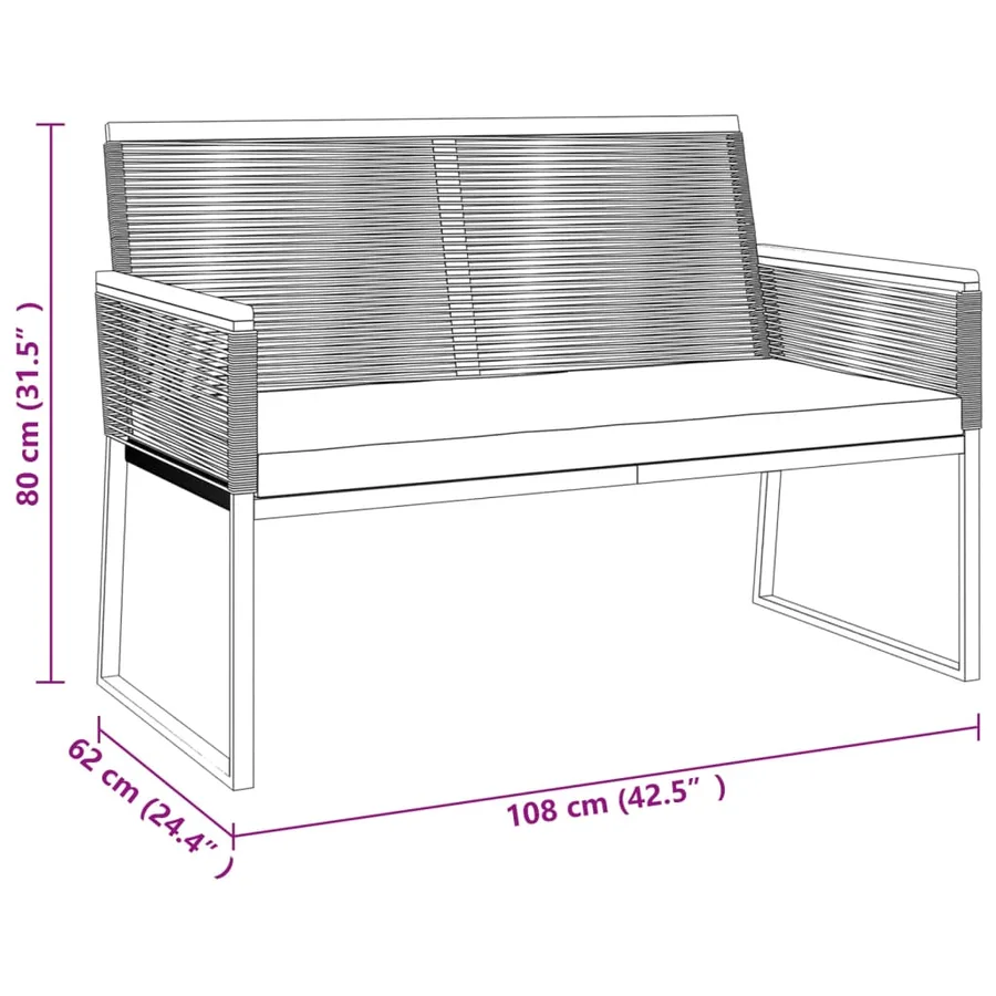 Salon de jardin 4 pcs avec coussins Noir Acier - 7