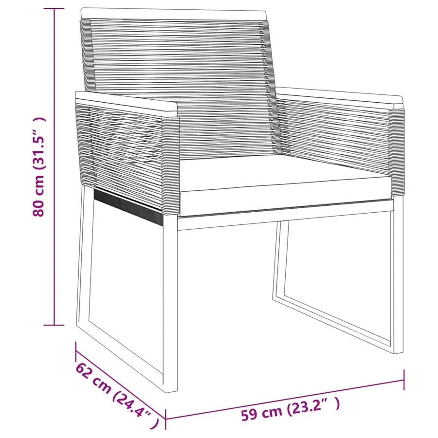 Salon de jardin 4 pcs avec coussins Noir Acier - 8